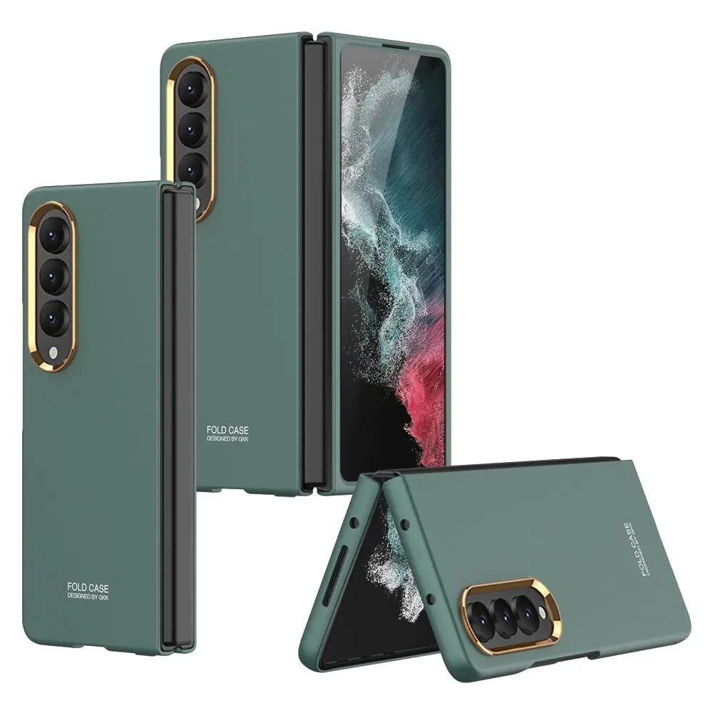 For Samsung Galaxy Z Fold 4 Ultra Thin Color Contact Lens Plated Metal Frame All-inclusive Protection Folding Cell Phone Cover - Pinnacle Luxuries