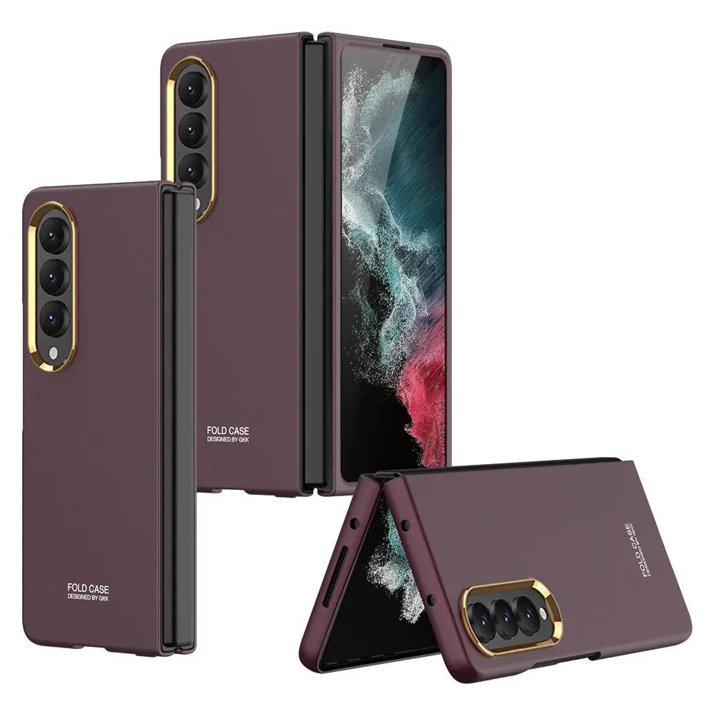 For Samsung Galaxy Z Fold 4 Ultra Thin Color Contact Lens Plated Metal Frame All-inclusive Protection Folding Cell Phone Cover - Pinnacle Luxuries