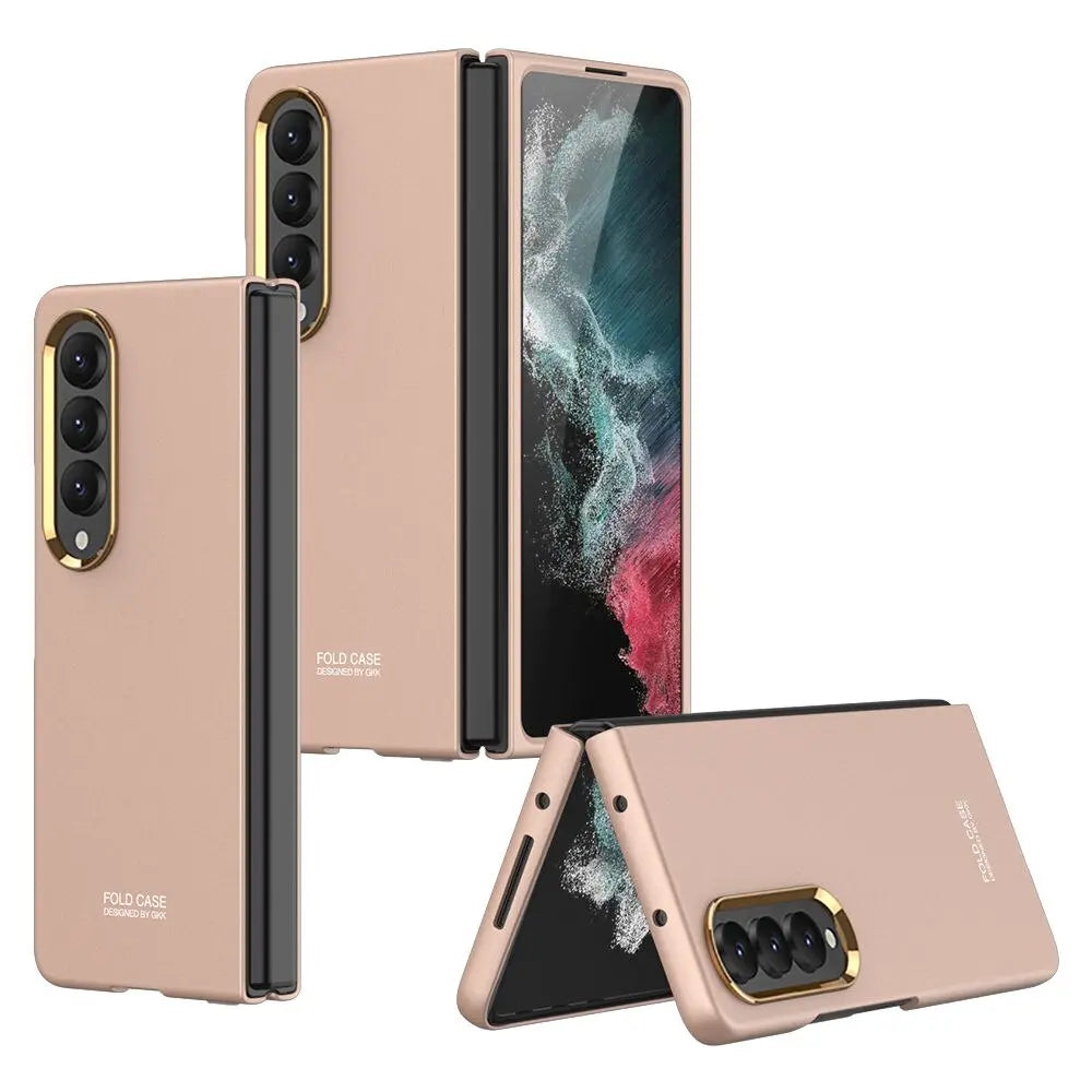 For Samsung Galaxy Z Fold 4 Ultra Thin Color Contact Lens Plated Metal Frame All-inclusive Protection Folding Cell Phone Cover - Pinnacle Luxuries