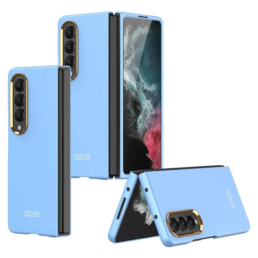 For Samsung Galaxy Z Fold 4 Ultra Thin Color Contact Lens Plated Metal Frame All-inclusive Protection Folding Cell Phone Cover - Pinnacle Luxuries