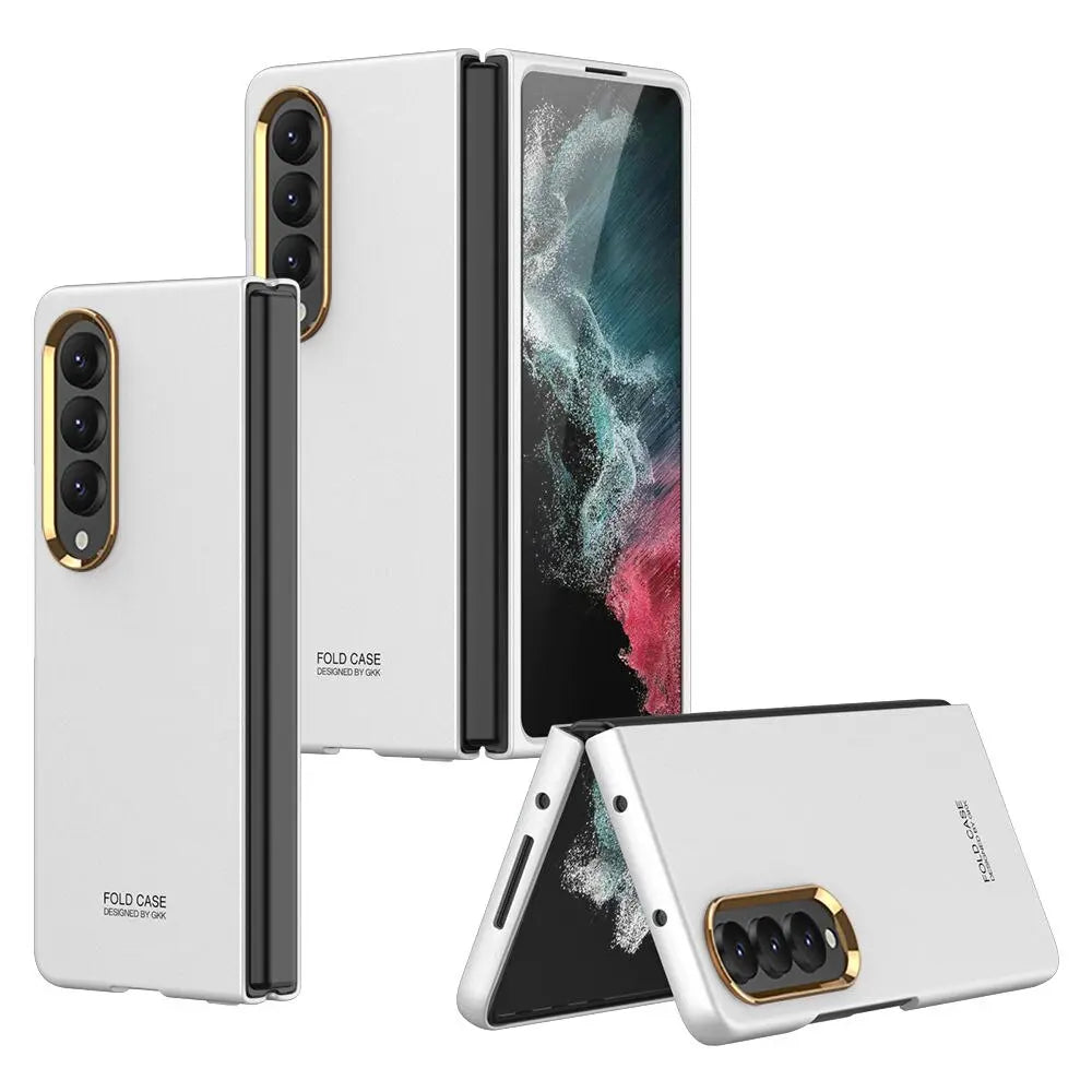 For Samsung Galaxy Z Fold 4 Ultra Thin Color Contact Lens Plated Metal Frame All-inclusive Protection Folding Cell Phone Cover - Pinnacle Luxuries