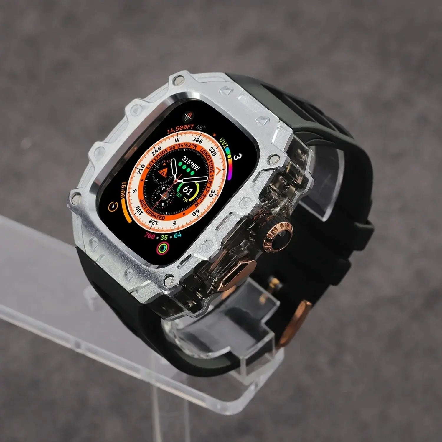 Titanium Alloy Case and Fluorubber Band Combo for Apple Watch Ultra and Ultra 2 - Pinnacle Luxuries