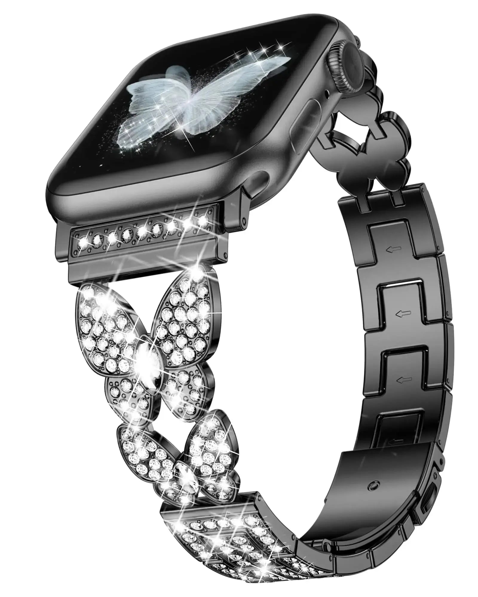 FlutterGlimmer Diamond Butterfly Band for Apple Watch - Pinnacle Luxuries