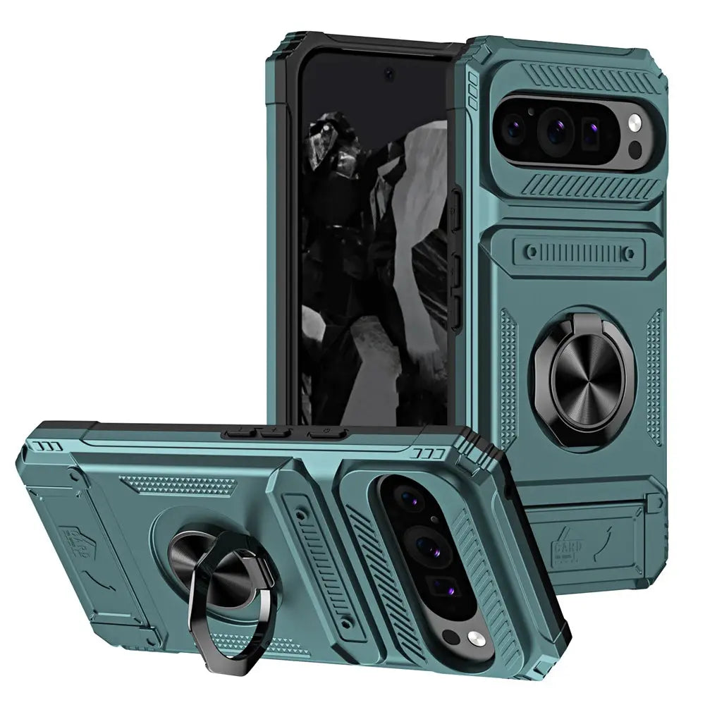 Ultimate PixelGuard ArmorShield Case for Google Pixel 9 - Card Slot, Magnetic Kickstand, Magsafe Compatible