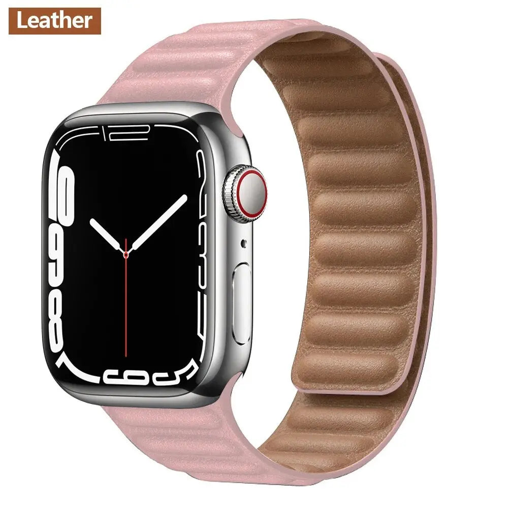 Luxe Leather Loop & Silicone Magnetic Bands for Apple Watch Series 9 & Ultra 2 - Pinnacle Luxuries