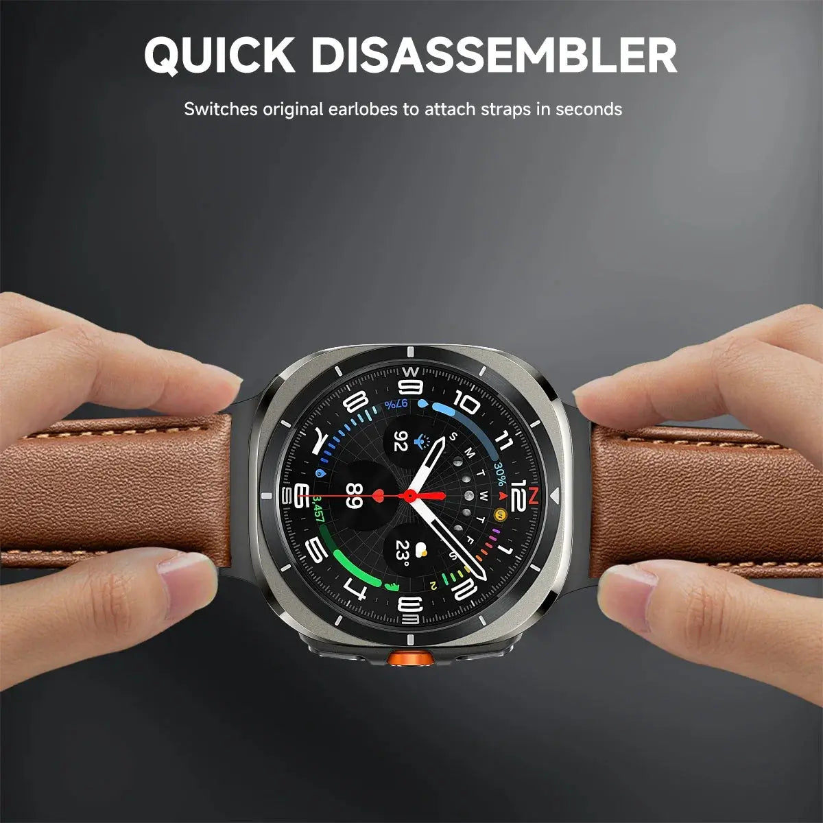 Leather No Gaps Band for Samsung Galaxy Watch 7 ULTRA 47mm Men Strap for galaxy watch ultra7 47mm for Bracelet Curved End Correa Pinnacle Luxuries