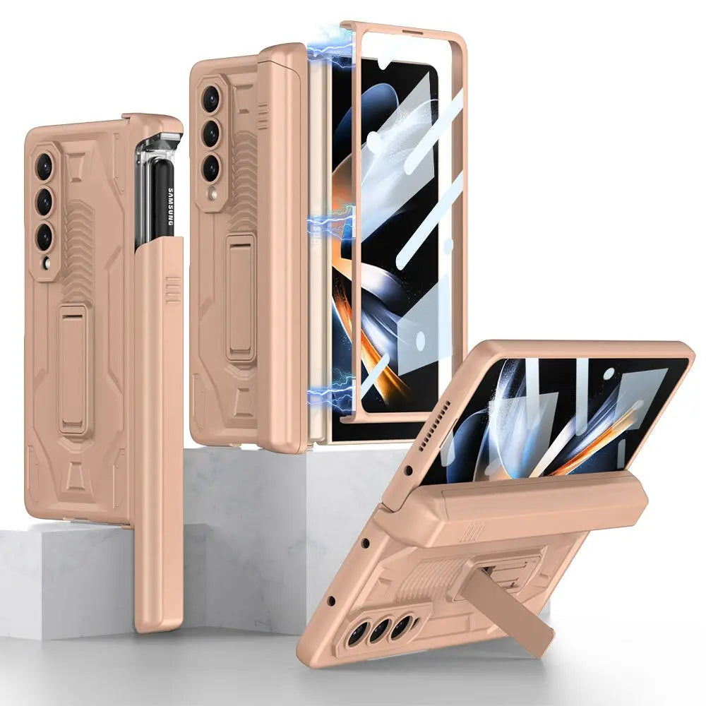 Pinnacle Magnetic Folding Armor Slide Pen Case For Samsung Galaxy Z Fold 4 - Pinnacle Luxuries