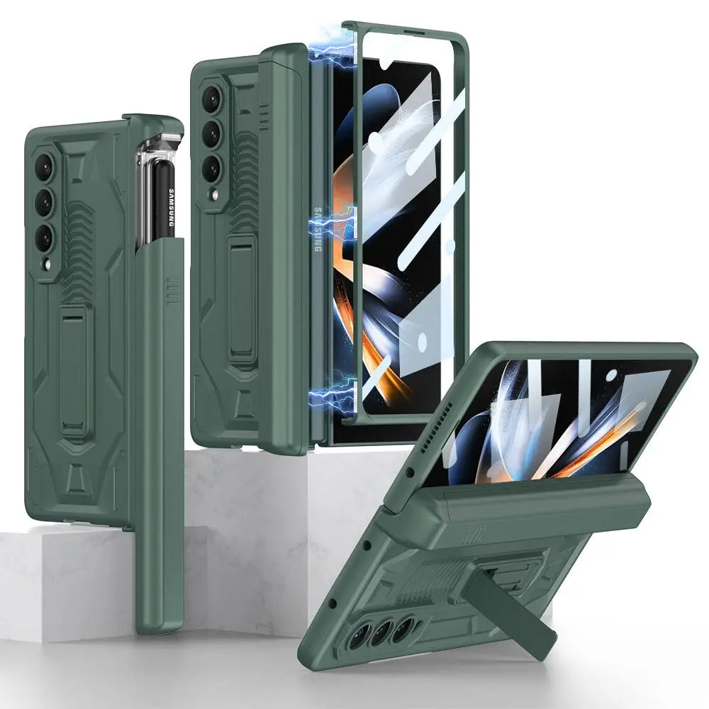 Pinnacle Magnetic Folding Armor Slide Pen Case For Samsung Galaxy Z Fold 4 - Pinnacle Luxuries