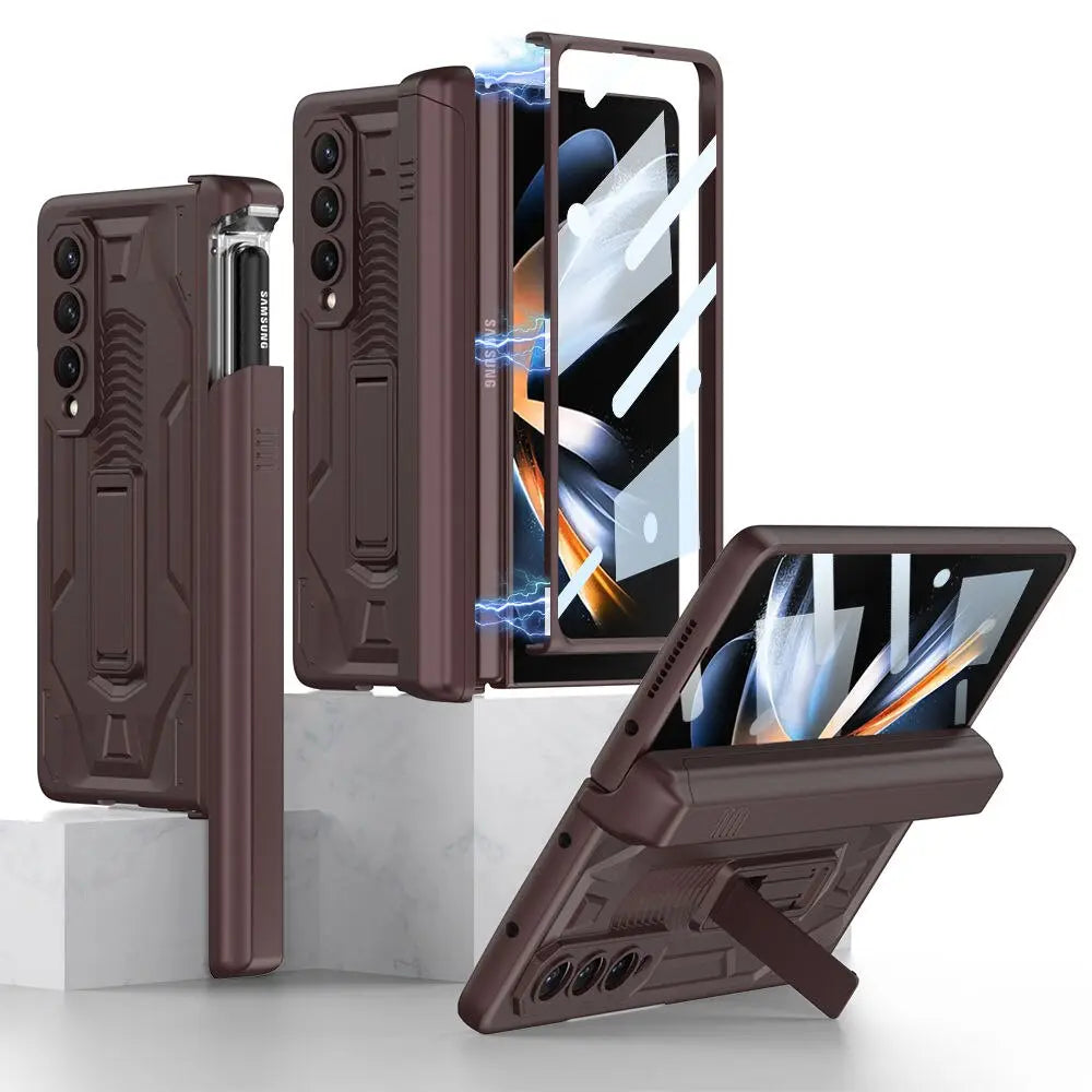 Pinnacle Magnetic Folding Armor Slide Pen Case For Samsung Galaxy Z Fold 4 - Pinnacle Luxuries