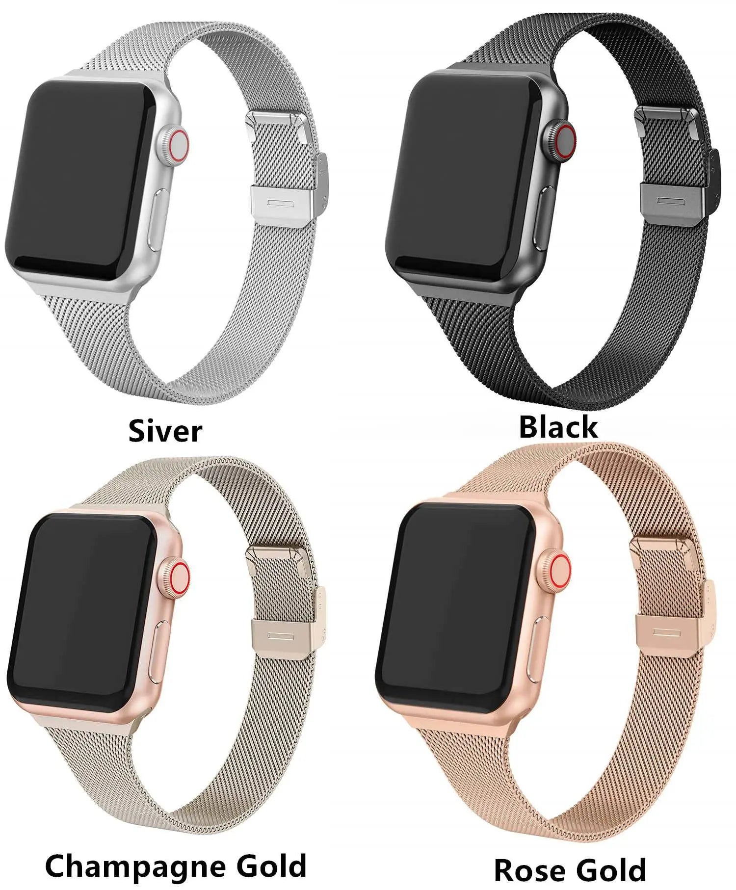 Premium Thin Stainless Steel Mesh Band For Apple Watch - Pinnacle Luxuries