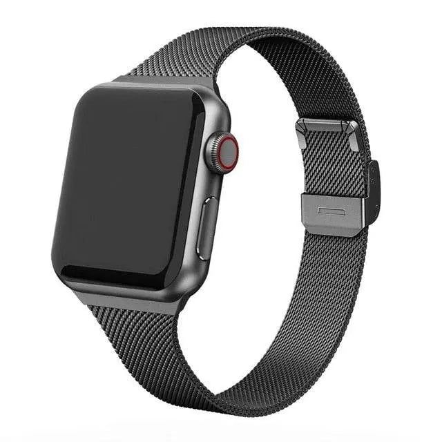 Premium Thin Stainless Steel Mesh Band For Apple Watch - Pinnacle Luxuries