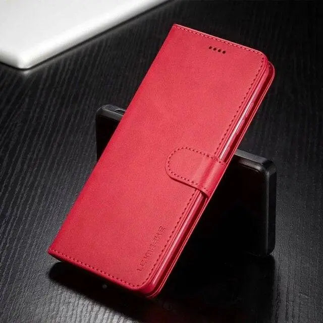 Vintage Genuine Leather Luxury Wallet Case For Samsung Galaxy Phones - Pinnacle Luxuries